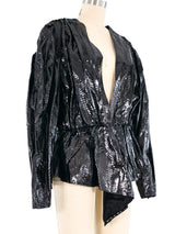1980s Black Snakeskin Wrap Jacket Jacket arcadeshops.com