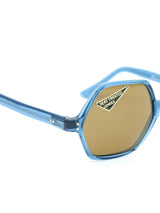 Blue Hexagonal Sunglasses Accessory arcadeshops.com