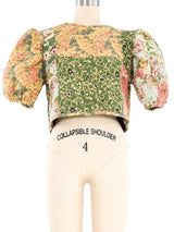 Quilted Floral Crop Top Top arcadeshops.com