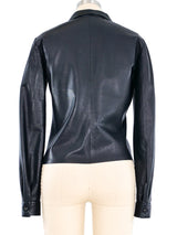 Jil Sander Black Leather Shirt Top arcadeshops.com