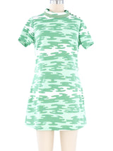 1960s Mock Neck Printed Mini Dress Dress arcadeshops.com