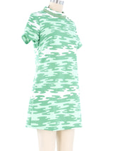 1960s Mock Neck Printed Mini Dress Dress arcadeshops.com