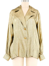 Yves Saint Laurent Gold Lame Blouse Top arcadeshops.com
