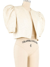 Carolina Herrera Cropped Metallic Jacket Jacket arcadeshops.com