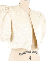 Carolina Herrera Cropped Metallic Jacket Jacket arcadeshops.com