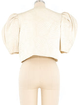 Carolina Herrera Cropped Metallic Jacket Jacket arcadeshops.com