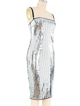 Dolce and Gabbana Silver Sequin Dress Dress arcadeshops.com