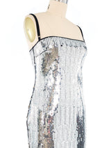 Dolce and Gabbana Silver Sequin Dress Dress arcadeshops.com