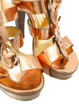 Alexander McQueen Rose Gold Caged Heels, 37 Accessory arcadeshops.com