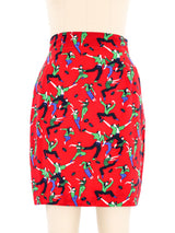 Yves Saint Laurent Sailor Printed Silk Skirt Bottom arcadeshops.com