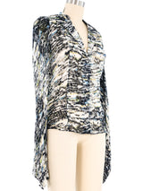 Balenciaga Burnout Velvet Silk Blouse Top arcadeshops.com