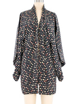 Black Printed Haori Kimono Jacket arcadeshops.com