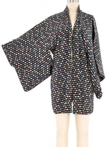 Black Printed Haori Kimono Jacket arcadeshops.com
