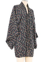 Black Printed Haori Kimono Jacket arcadeshops.com
