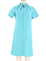 Aqua Space Age Mock Neck Dress Dress arcadeshops.com