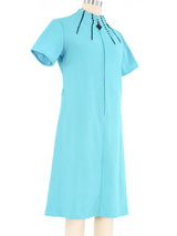 Aqua Space Age Mock Neck Dress Dress arcadeshops.com