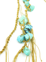 Turquoise Stone Metallic Rope Belt Accessory arcadeshops.com