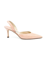 Manolo Blahnik Blush Lizard Sling Back Heels, 37 Accessory arcadeshops.com