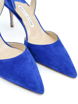 Manolo Blahnik Cobalt Suede Sling Back Heels, 38 Accessory arcadeshops.com
