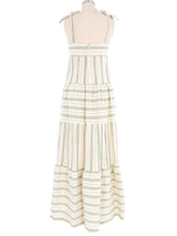 Striped Cotton Gauze Tiered Maxi Dress Dress arcadeshops.com