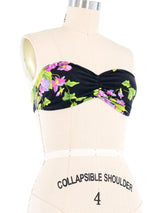 Betsey Johnson Punk Label Floral Printed Cotton Bandeau Top arcadeshops.com