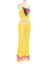 Yellow Crochet Maxi Dress Dress arcadeshops.com