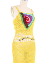 Yellow Crochet Maxi Dress Dress arcadeshops.com