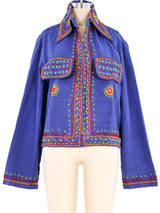 Embroidered Pakistan Indigo Shirt Jacket Top arcadeshops.com