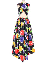 Victor Costa Open Cross Back Floral Gown Dress arcadeshops.com