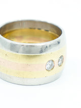 18k Tri-Color Gold Cigar Band Ring Fine Jewelry arcadeshops.com