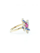Ruby Sapphire and Diamond Basketweave Ring Fine Jewelry arcadeshops.com