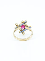 Ruby Sapphire and Diamond Basketweave Ring Fine Jewelry arcadeshops.com