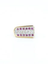 Diamond and Ruby Pave Statement Ring Fine Jewelry arcadeshops.com