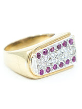 Diamond and Ruby Pave Statement Ring Fine Jewelry arcadeshops.com