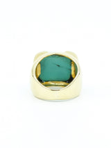 18k Italian Turquoise Cabochon Cocktail Ring Fine Jewelry arcadeshops.com