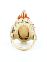 18k Coral Cameo Statement Ring Fine Jewelry arcadeshops.com