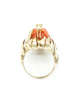18k Coral Cameo Statement Ring Fine Jewelry arcadeshops.com