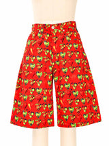 1997 Versace Jeans Signature Jim Dine Heart Print Denim Shorts Bottom arcadeshops.com