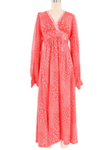 1970s Lace Trim Angel Sleeve Maxi Dress Dress arcadeshops.com