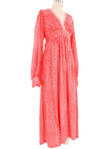 1970s Lace Trim Angel Sleeve Maxi Dress Dress arcadeshops.com