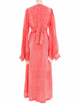 1970s Lace Trim Angel Sleeve Maxi Dress Dress arcadeshops.com