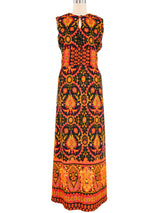 1970s Charlotta Day Glow Printed Maxi Dress Dress arcadeshops.com