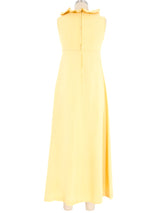 1960s Butter Yellow Ruffled Maxi Dress Dress arcadeshops.com
