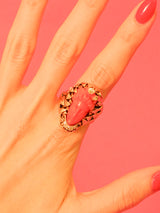 18k Coral Cameo Statement Ring Fine Jewelry arcadeshops.com