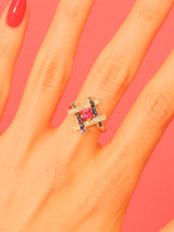 Ruby Sapphire and Diamond Basketweave Ring Fine Jewelry arcadeshops.com