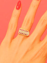 Diamond and Ruby Pave Statement Ring Fine Jewelry arcadeshops.com