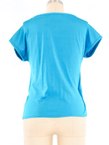 Giorgio Sant'Angelo Teal Spandex Wrap Top Top arcadeshops.com