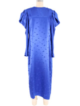 Hanae Mori Cobalt Jacquard Butterfly Dress Dress arcadeshops.com