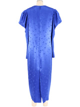 Hanae Mori Cobalt Jacquard Butterfly Dress Dress arcadeshops.com