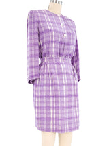 Valentino Lavender Plaid Skirt Ensemble Suit arcadeshops.com